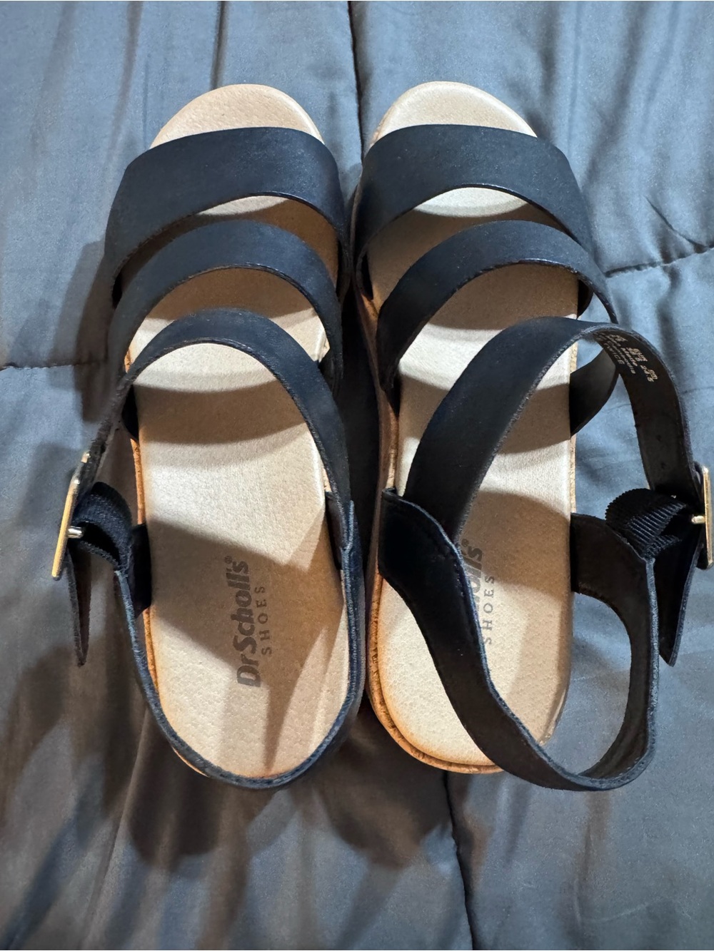 Dr. Scholl’s Once Twice Platform Sandals Black Women’s Size 8M